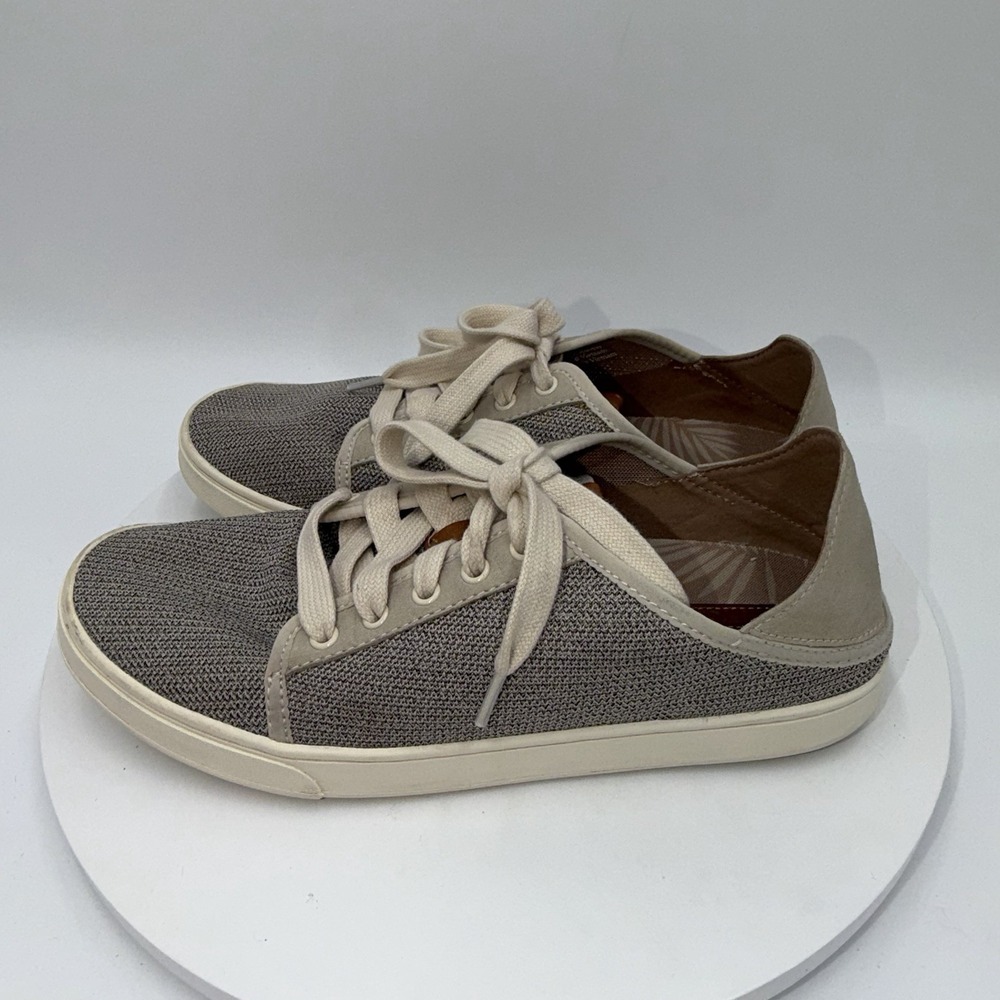 OluKai Pehuea Li Gray Mesh Sneakers Women's 9.5 Casual Comfort Shoes